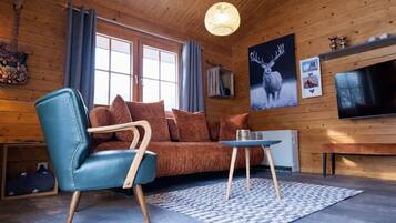 Televisio, kirjoja, videokirjasto, stereot