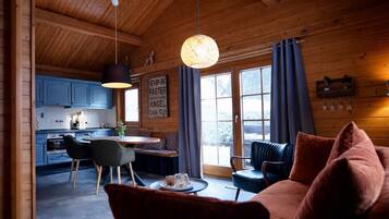 TV, books, video library, stereo
