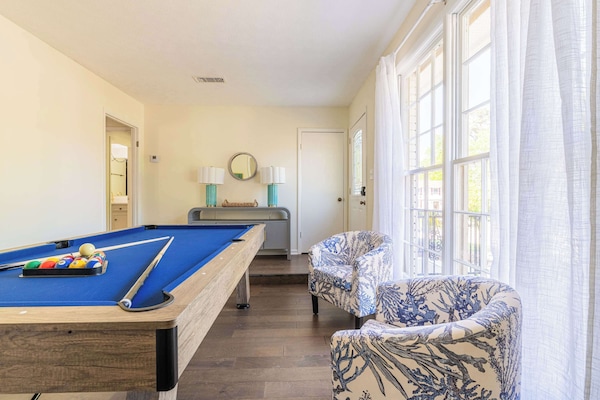 Game on! Enjoy friendly competition with a round of pool in this fun and inviting space. Perfect for entertaining and making memories.