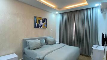 Economy Apartment, Balcony, City View | 1 bedroom, desk, laptop workspace, blackout drapes