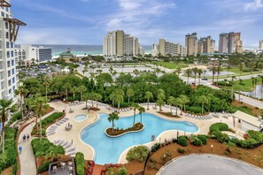 Pool - 1BR 8th Floor Luau, spanning views of a lagoon pool and the Gulf at Sandestin Golf & Beach Resort (Miramar Beach)