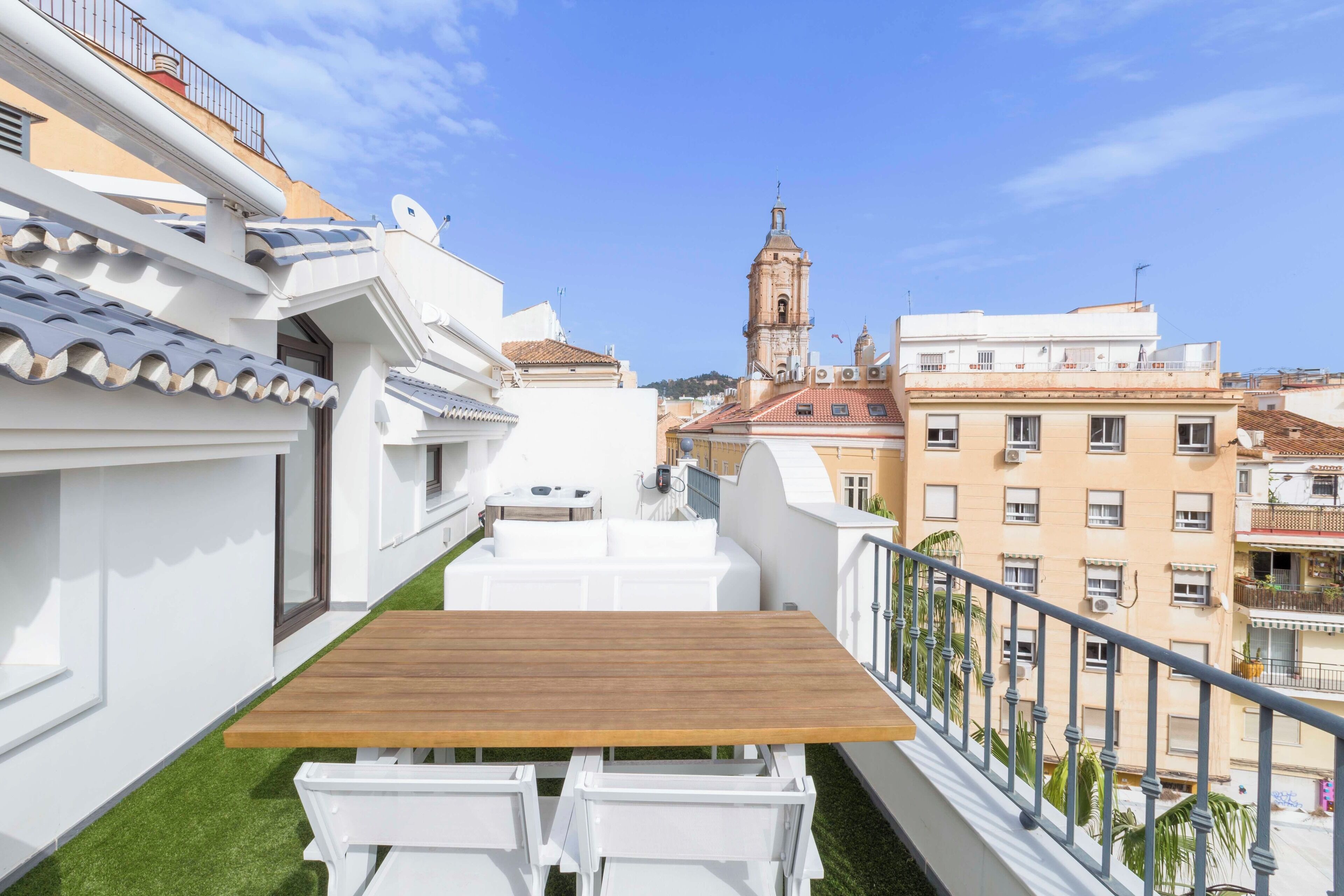 Luxe penthouse, uitzicht op stad | Terras