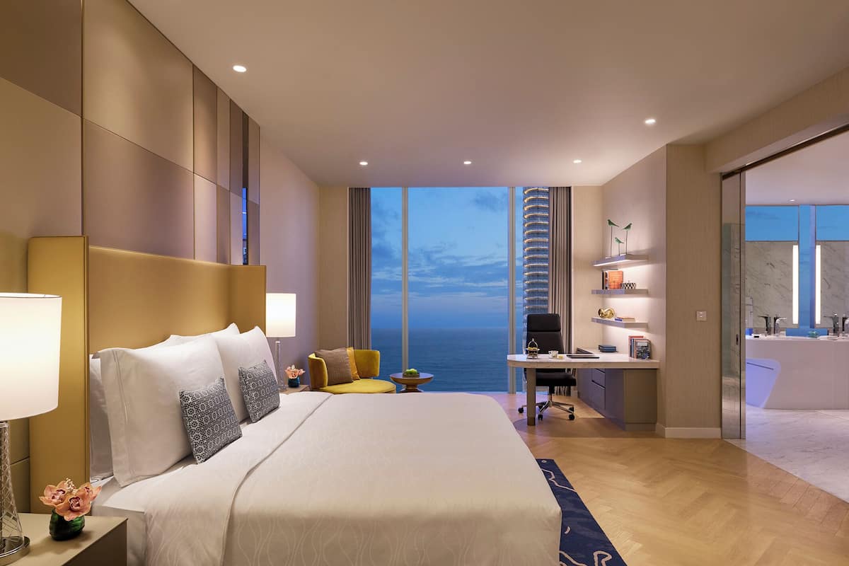 Minibar (free items), in-room safe, desk, laptop workspace