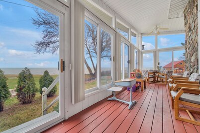 Private Beach & Sauna: Lakefront Deckerville Home!