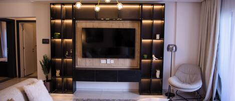 Appartement, balcon, vue ville | Coin séjour