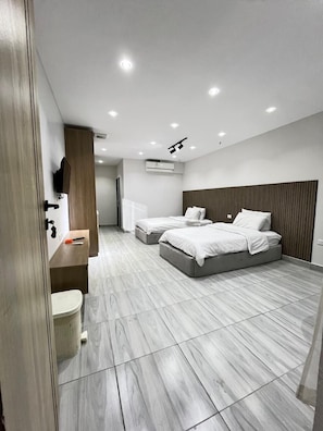 Desk, free WiFi, bed sheets