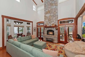 TV, fireplace, video games, offices