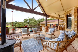 Deck with grill and outdoor seating 