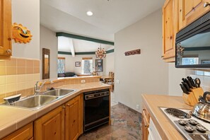 Fridge, microwave, stovetop, dishwasher