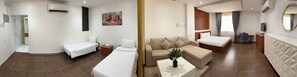 In-room safe, desk, laptop workspace, soundproofing