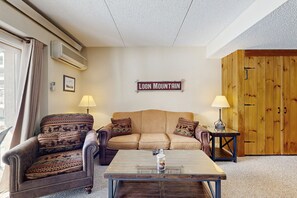 TV, table football - Mountainside condo w/ pool, gym & rec room:  walk to ski lift & town (Lincoln)