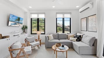 Ferienhaus, eingeschränkter Meerblick | Wohnbereich