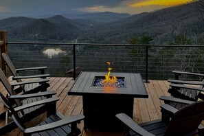 Property grounds - Mountain view home with large deck, private hot tub and fire-pit (Fairview)