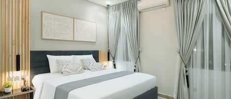 Appartement familial, balcon, vue sur la ville | 1 chambre, coffre-fort pour ordinateur portable, bureau