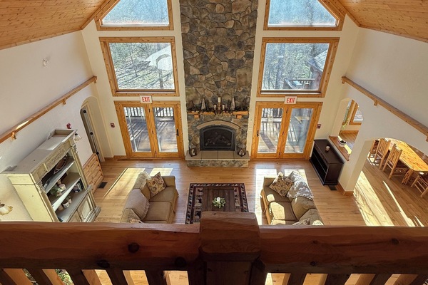 Smart TV, fireplace, video library