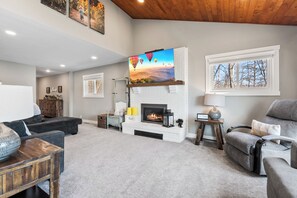 Smart TV, fireplace, printers