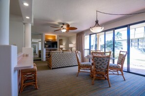 TV, fireplace, video games, music library
