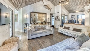 Living area - Designer home near town, with pool and privacy! (East Hampton)