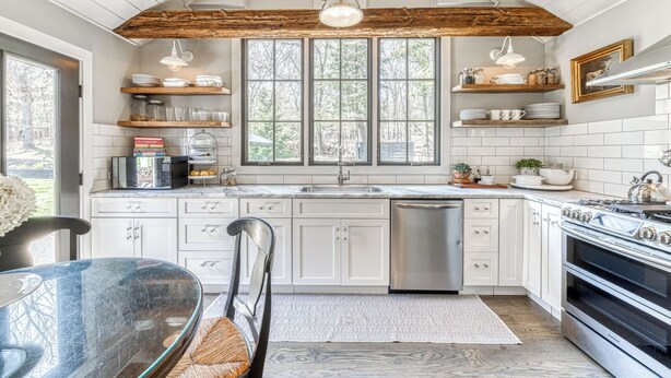 Private kitchen - Designer home near town, with pool and privacy! (East Hampton)