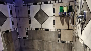 Dusche, Haartrockner, Bidet, Handtücher
