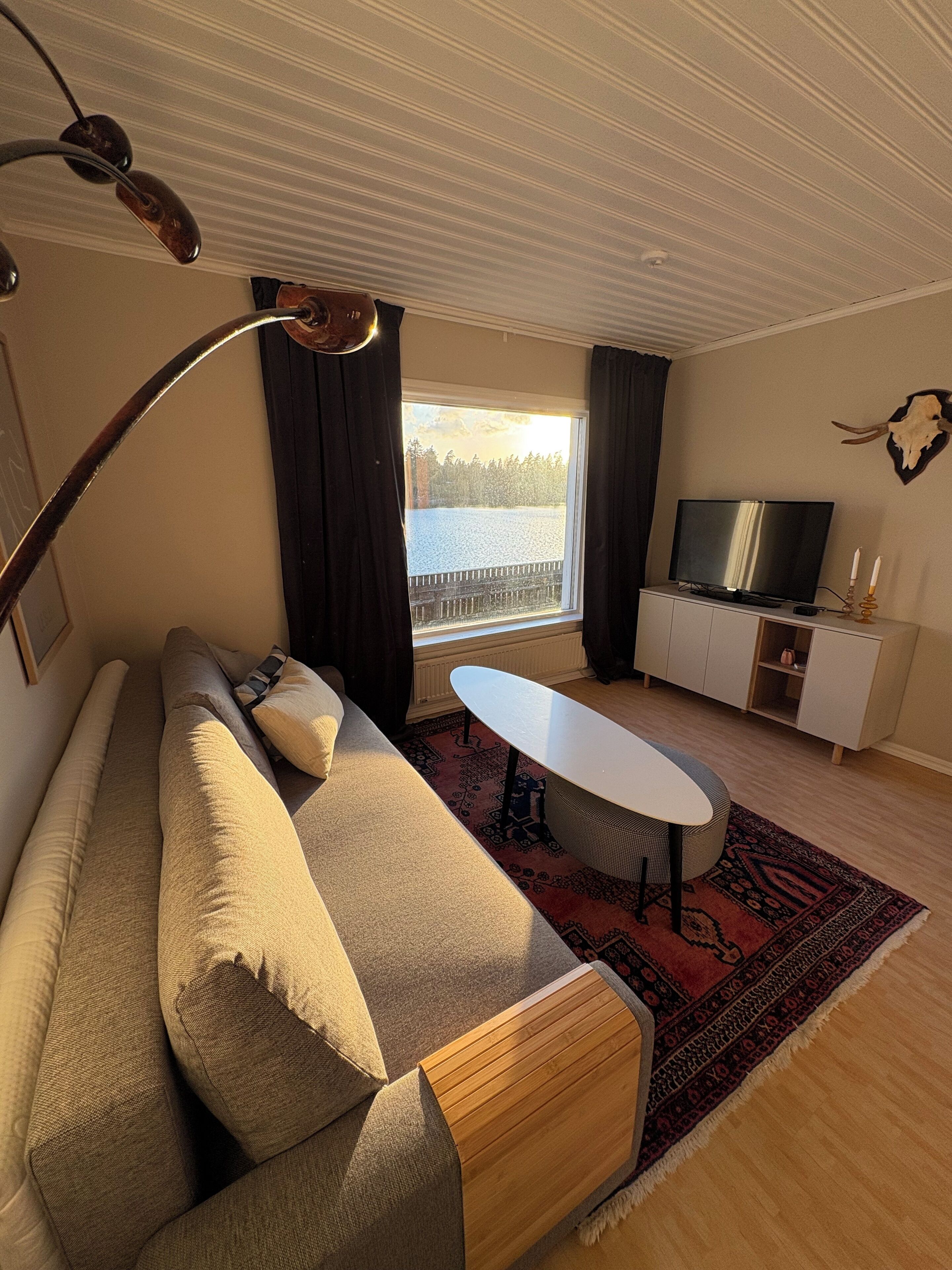Smart-tv, eldstad, tv-spel och dvd-spelare