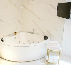 Appartement, 1 très grand lit et 1 canapé-lit, salle de bains privée