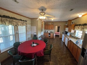 Private kitchen - 3-bedroom mobile home in delightful Delacroix with AC, WiFi (Delacroix)