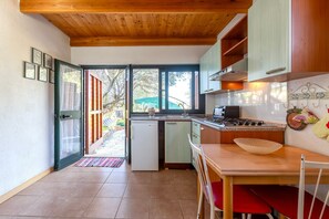 Fridge, stovetop, cookware/dishes/utensils