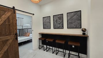 2 bedrooms, desk, iron/ironing board, travel cot