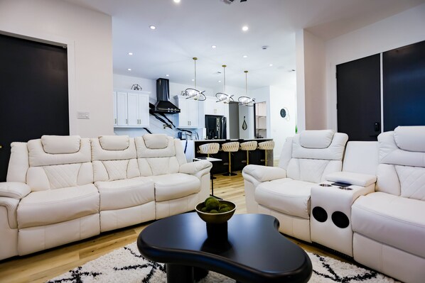 Smart TV, fireplace, printers