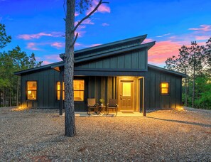 Exterior - Direct ATV trail access, covered patio with hot tub, and fire pit near Hochatown (Broken Bow)