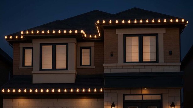 A two-story house with a garage, double doors, and a nameplate reading "247 Walter English Drive". - The Luxe Haven (East Gwillimbury)