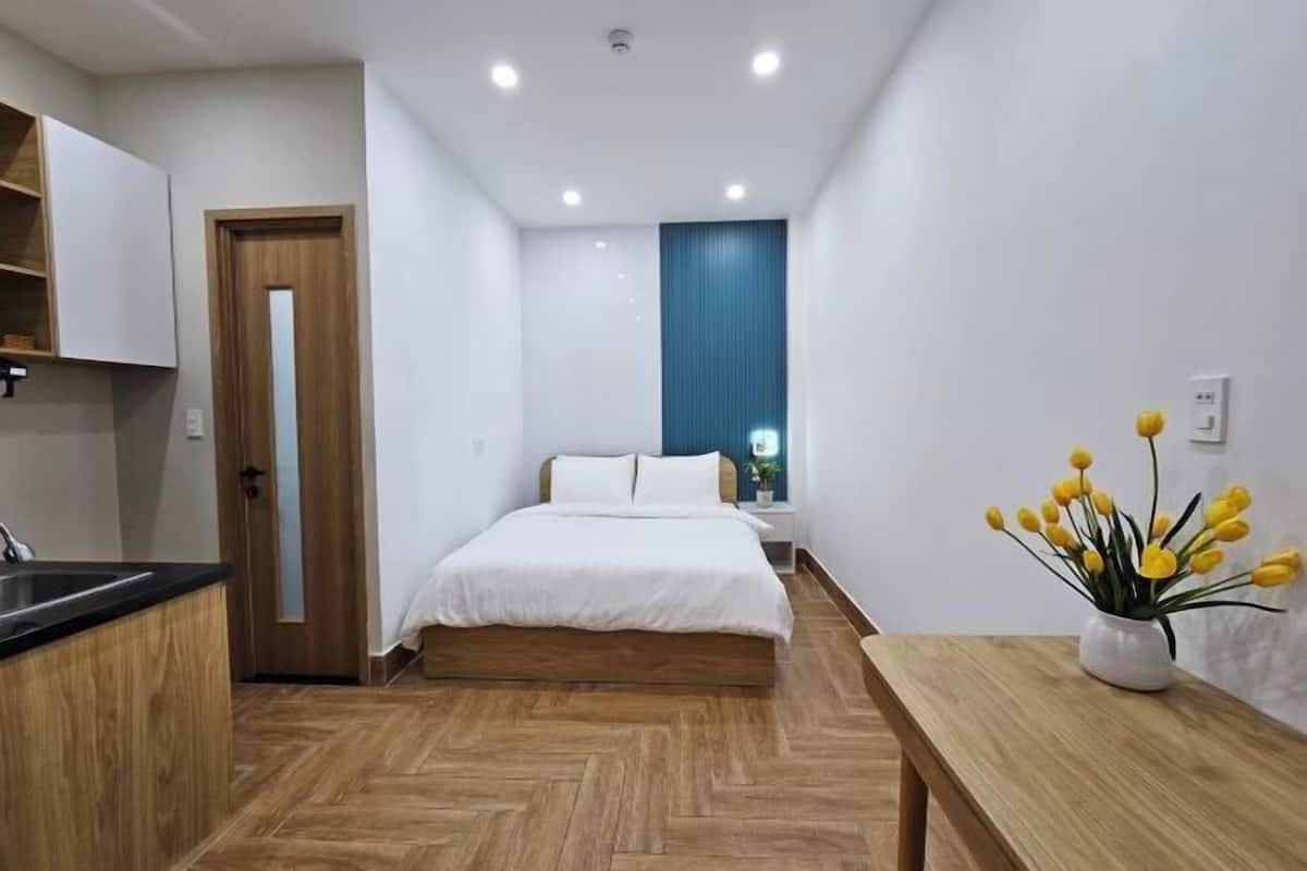 Escritorio, cortinas blackout, insonorización y wifi gratis