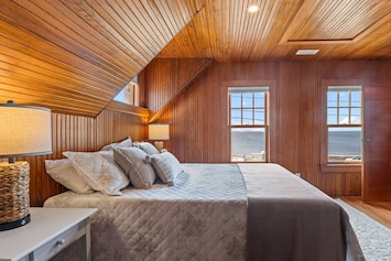 Another view of the queen bedroom with ocean views and large closet