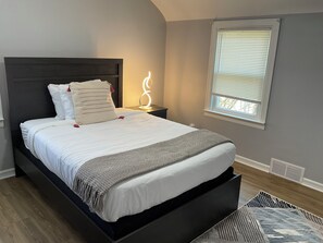 4 bedrooms, iron/ironing board, travel crib, bed sheets