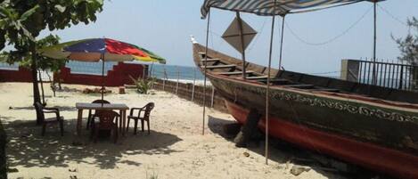 Beach umbrellas, beach towels, snorkeling, beach yoga