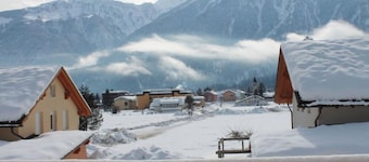 Modern chalet near the slopes with a ski storage