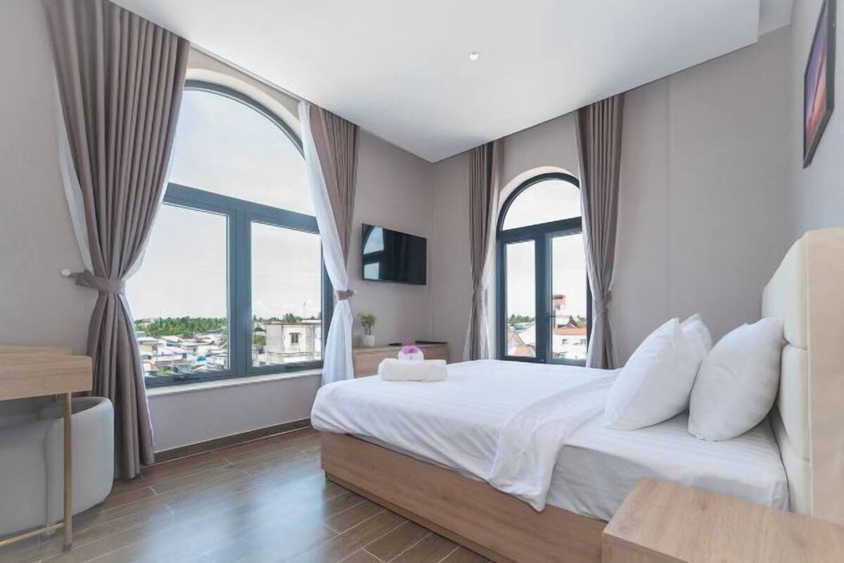 1 soveværelse, premium-sengetøj, minibar, skrivebord