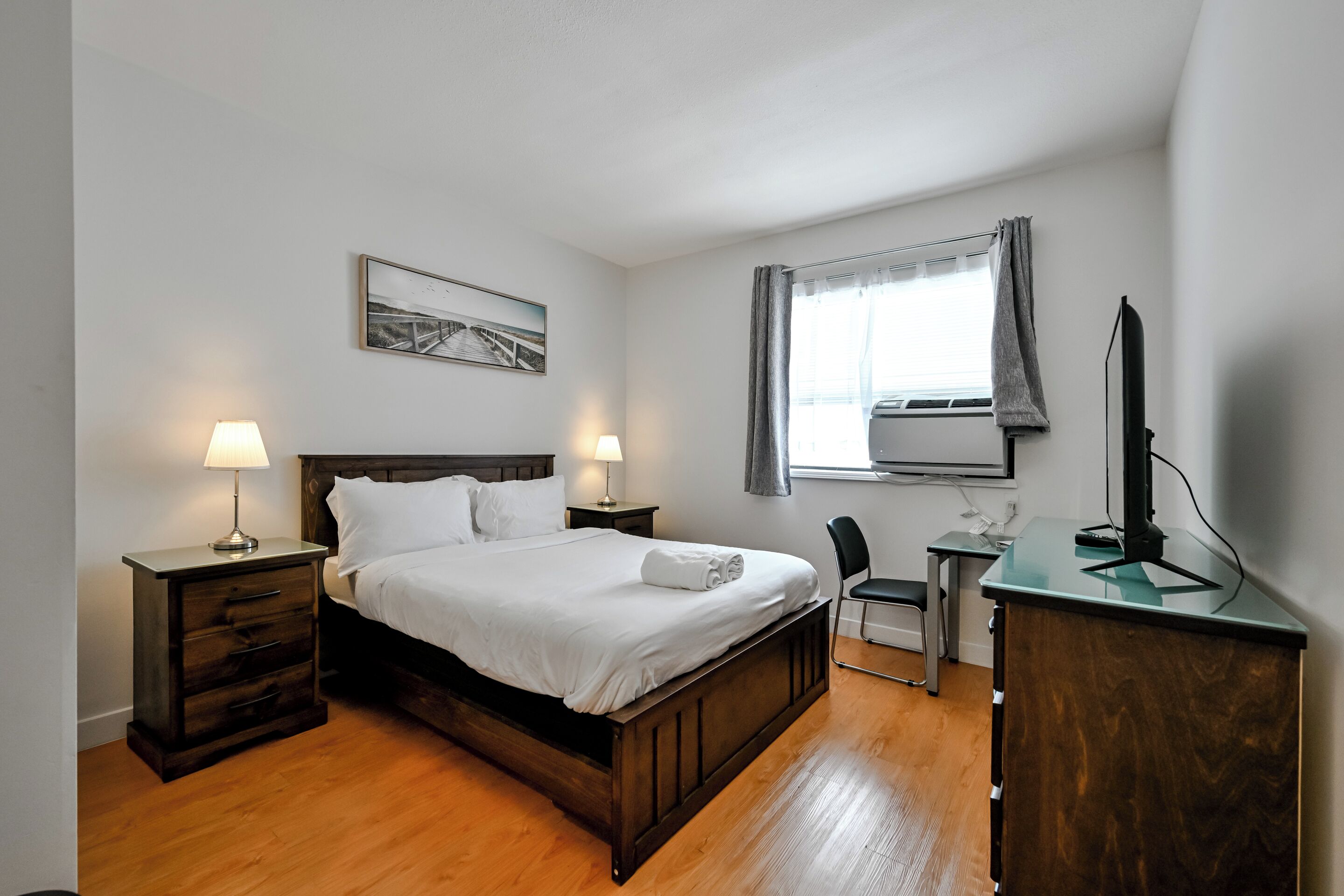 Premium bedding, down duvets, individually decorated
