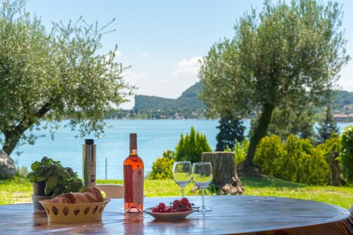 Apartment on Lake Garda With Pebble Beach, Pier for Boat, Three Swimming Pools
