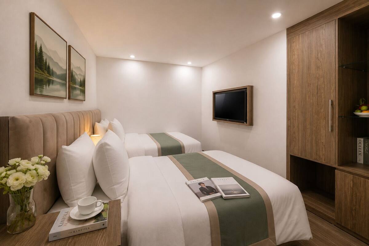 Deluxe Double or Twin Room with window | Két bảo mật tại phòng, bàn, khu vực làm việc phù hợp cho laptop 