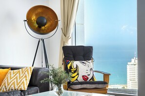 Apartment, Ocean View | Living area | TV - Neve Tzedek Panorama Stay by Sea N' Rent (Tel Aviv)