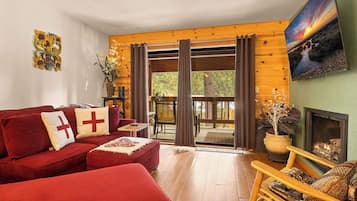 Condo, Multiple Beds, Balcony, Mountain View (Sierra Pines Retreat) | Living area | 42-inch flat-screen TV with digital channels, fireplace