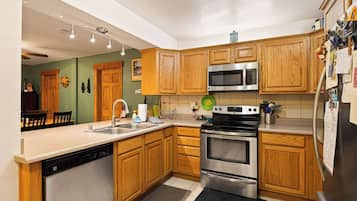 Condo, Multiple Beds, Balcony, Mountain View (Sierra Pines Retreat) | Private kitchen | Fridge, microwave, oven, stovetop