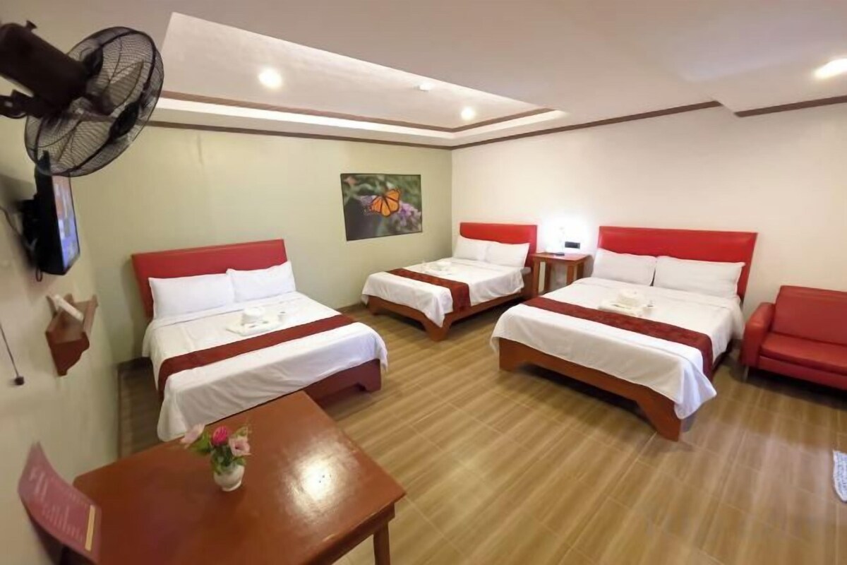 Desk, free WiFi, bed sheets