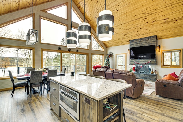 House (3 Bedrooms) | Interior - Fish & Swim: Lakefront Mora Home on 2 Acres! (Mora)