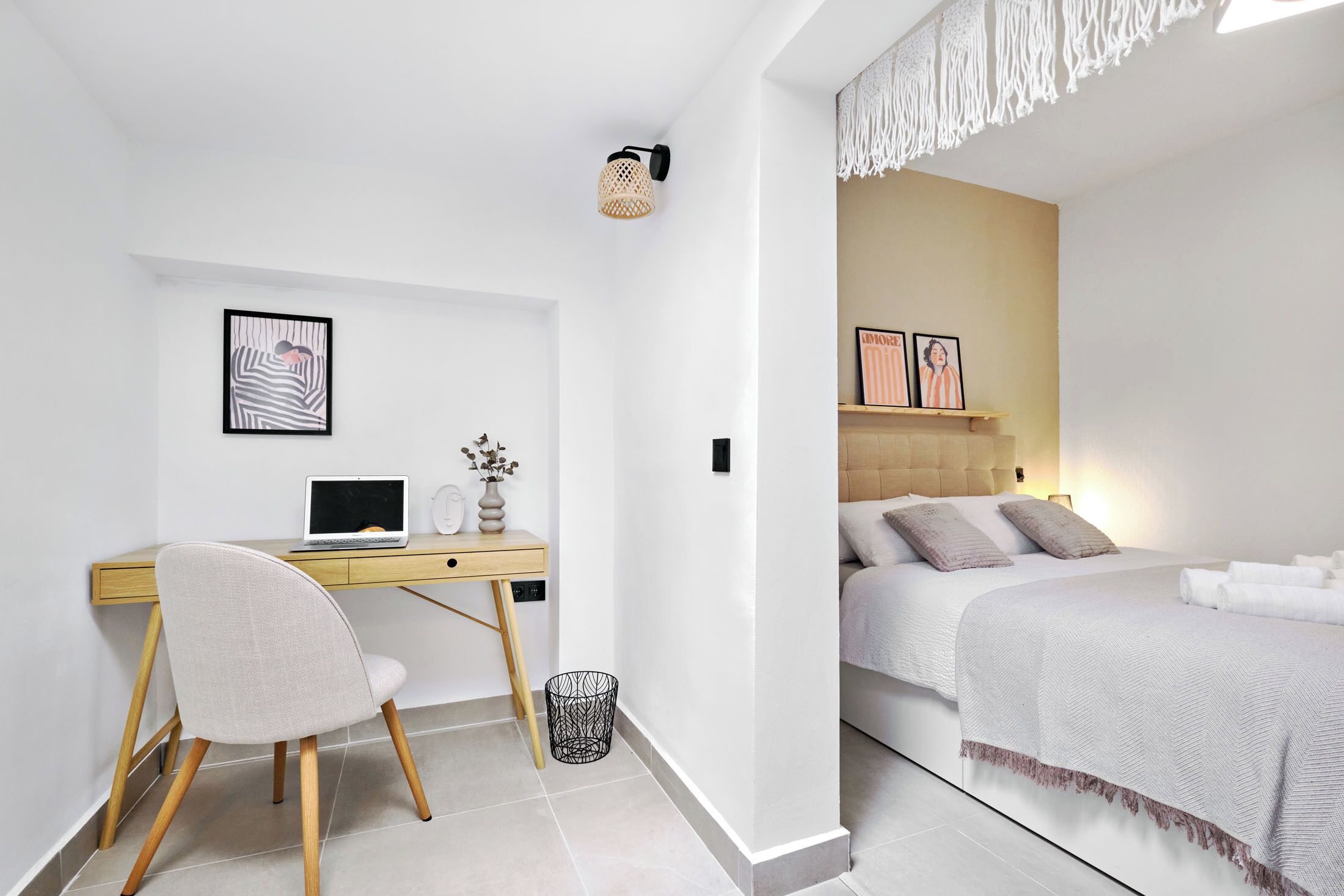 1 bedroom, desk, iron/ironing board, travel crib