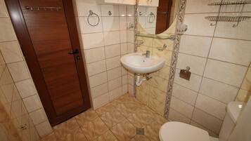 Dusche, Handtücher, Seife, Toilettenpapier