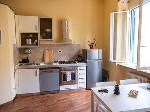 Fridge, oven, stovetop, dishwasher