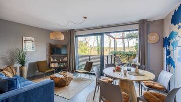 Premium Apartment, 2 Bedrooms | Living area | TV